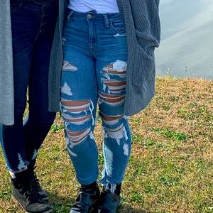 AE High Rise Super Stretch Ripped Jeans